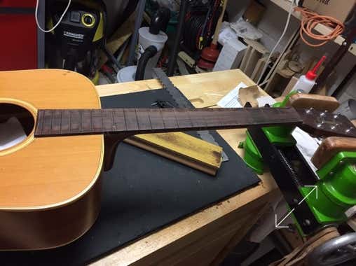 Griffbrett abrichten