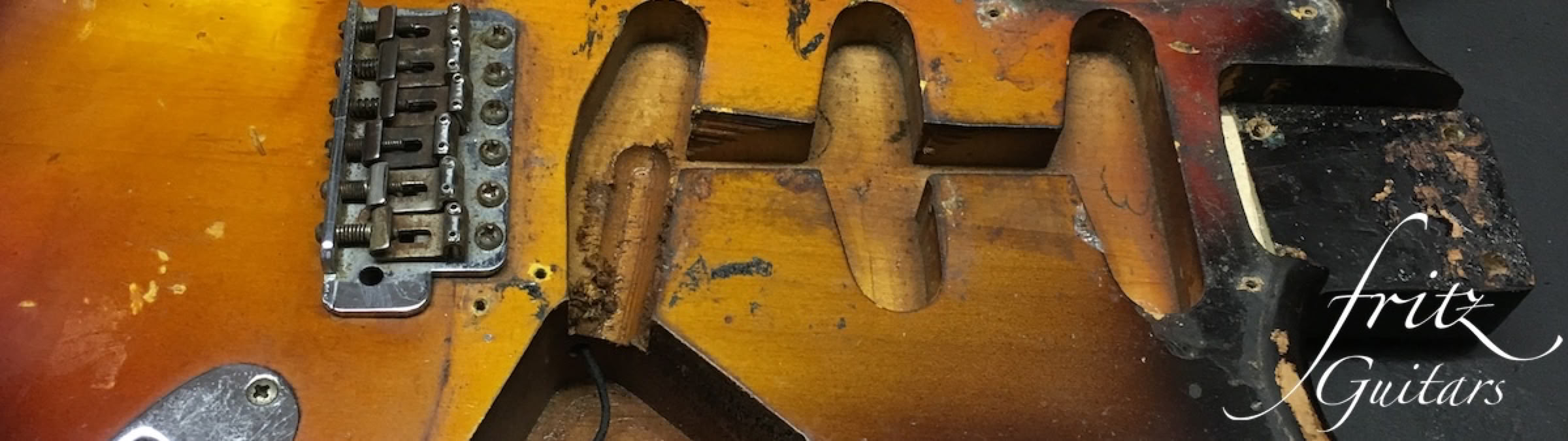 Die Fräsungen der 1962 Fender Stratocaster sind original!